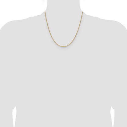 14K Yellow Gold 1.4mm D/C Forzantine Cable 20 Inch Chain