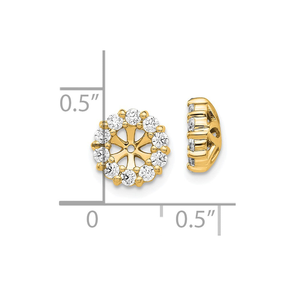 14K Yellow Gold 5/8 carat Diamond Circle Earring Jackets