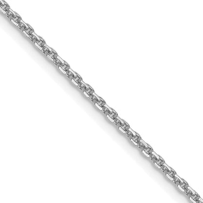 14K White Gold 1.4mm D/C Forzantine Cable 22 Inch Chain