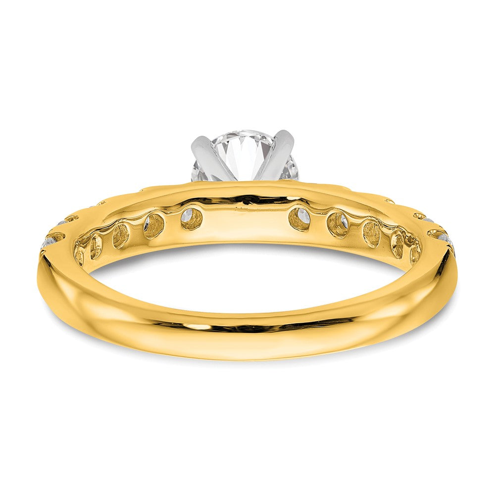 True Origin 14K Yellow Gold 3/4 carat Lab Grown Diamond VS+ F+ Semi-Mount Peg Set Engagement Ring