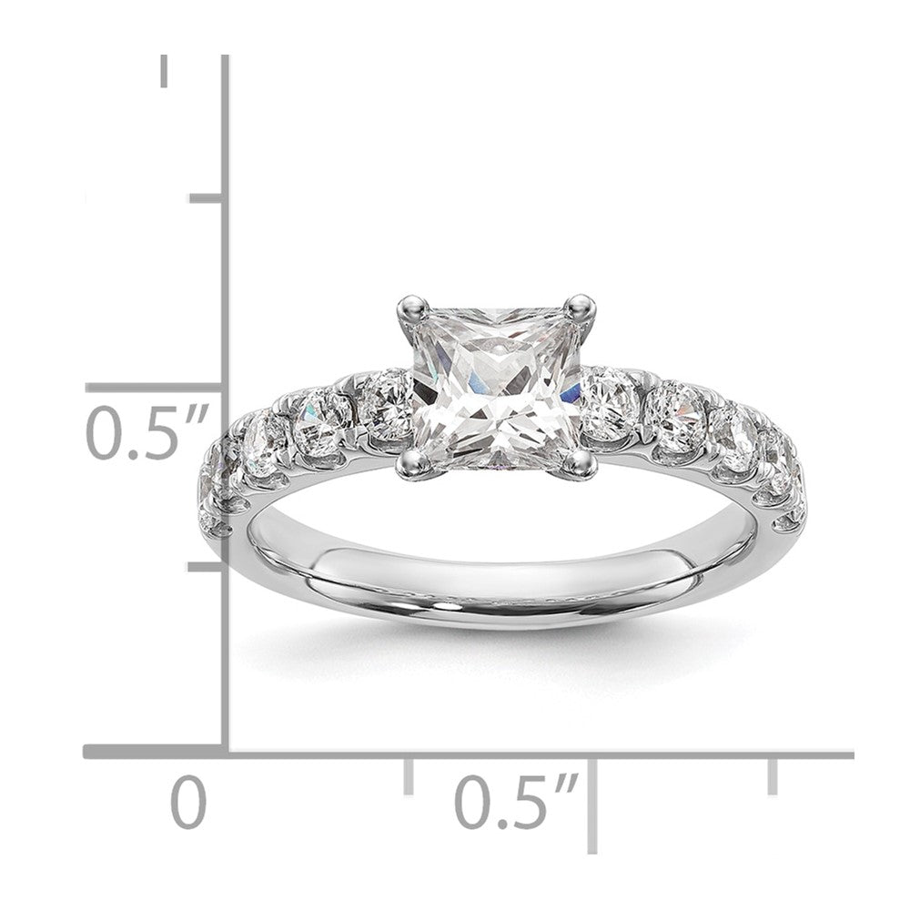 14K White Gold Certified 1 3/4 carat Lab Grown Diamond VS+ F+ Princess Complete Engagement Ring