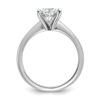 14K White Gold 2 1/2 carat Certified Lab Grown Diamond VS+ F+ Cushion Complete Solitaire Engagement Ring