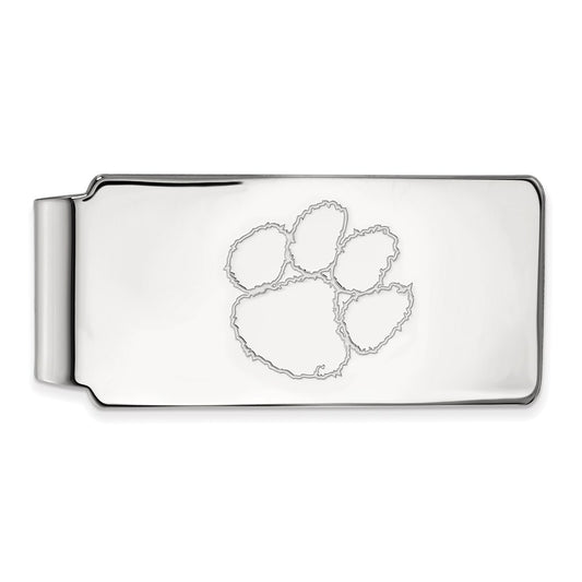 10K White Gold LogoArt Clemson University Tiger Paw Money Clip