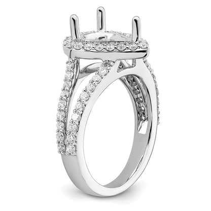 True Origin 14K White Gold 5/8 carat Lab Grown Diamond VS+ F+ Semi-Mount Pear Halo Engagement Ring
