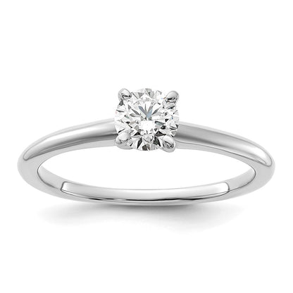 14K White Gold 1/2 carat Certified Lab Grown Diamond VS+ F+ Round Complete Solitaire Engagement Ring