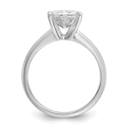 14K White Gold 3 carat Certified Lab Grown Diamond VS+ F+ Radiant Solitaire Complete Engagement Ring