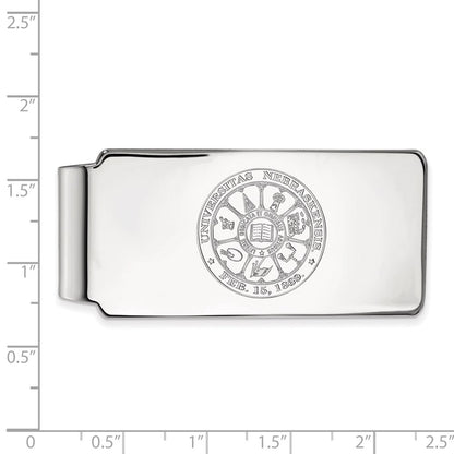 10K White Gold LogoArt University of Nebraska Crest Money Clip