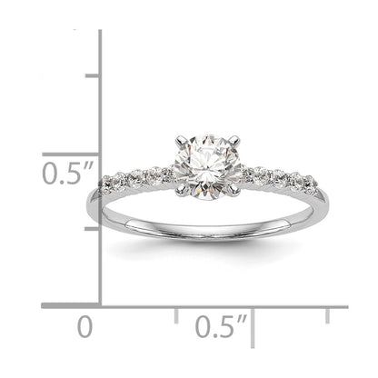 14K White Gold Peg Set 1/4 carat Diamond Semi-mount Engagement Ring