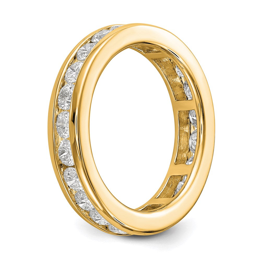 14K Yellow Gold Polished 2ct Channel Set Diamond Eternity Wedding Band Ring