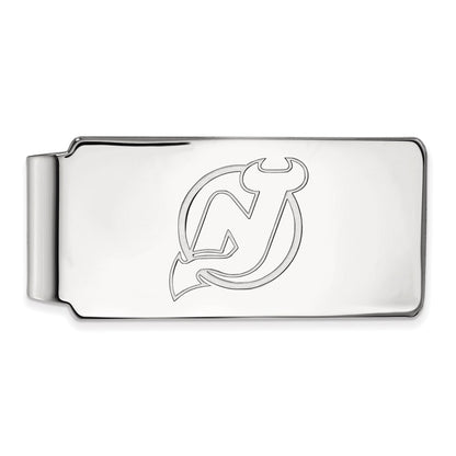 10K White Gold NHL LogoArt New Jersey Devils Money Clip