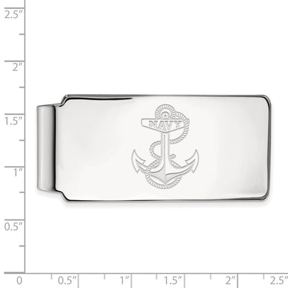 10K White Gold LogoArt US Naval Academy Anchor Money Clip