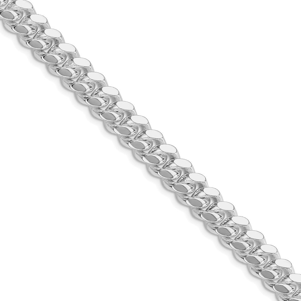 Sterling Silver Rhodium-plated 9mm Polished Domed Curb 20 Inch Chain
