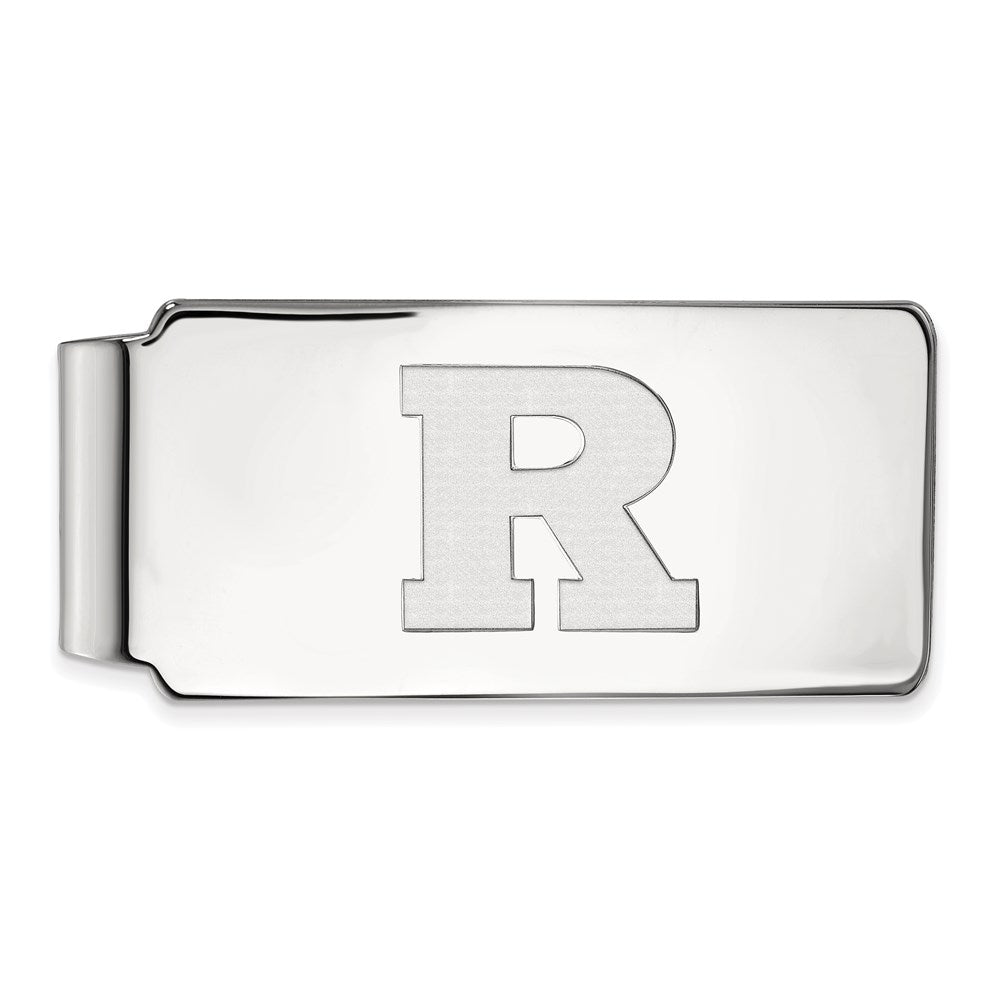 10K White Gold LogoArt Rutgers University Letter R Money Clip