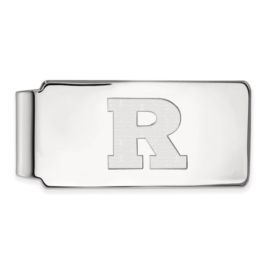 10K White Gold LogoArt Rutgers University Letter R Money Clip