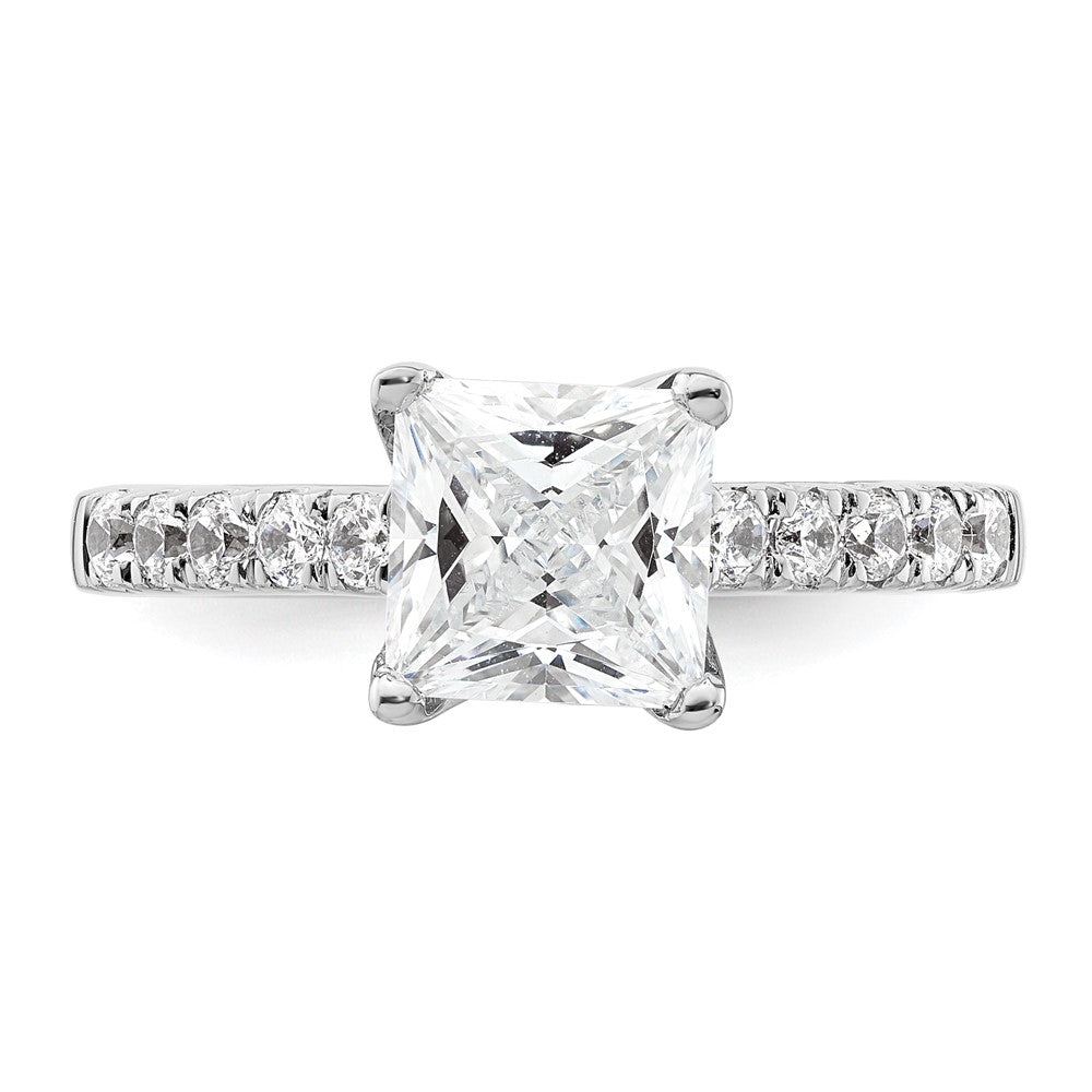 True Origin 14K White Gold 3/8 carat Lab Grown Diamond VS+ F+ Semi-Mount Princess Engagement Ring