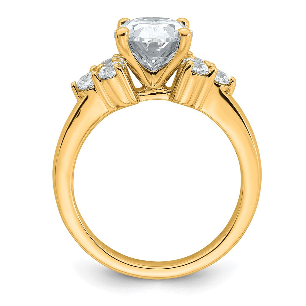 14K Yellow Gold 3 carat Certified Lab Grown Diamond VS/SI+ G+ Oval Complete Three Stone Engagement Ring