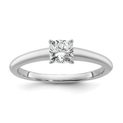 14K White Gold 3/4 carat Certified Lab Grown Diamond VS+ F+ Cushion Complete Solitaire Engagement Ring