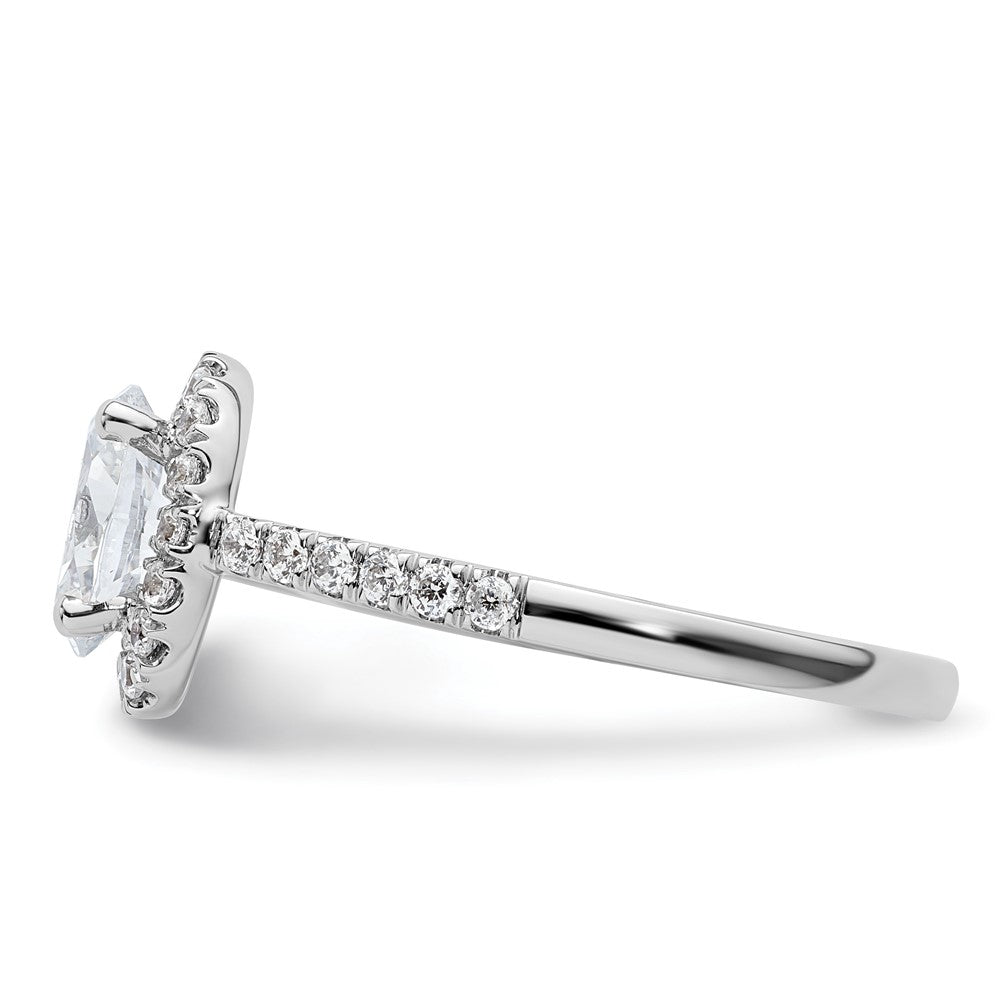 14K White Gold Halo Plus (Holds 3/4 carat (7.5x5.0mm) Oval Center) 3/8 carat Diamond Semi-Mount Engagement Ring