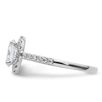 14K White Gold Halo Plus (Holds 3/4 carat (7.5x5.0mm) Oval Center) 3/8 carat Diamond Semi-Mount Engagement Ring
