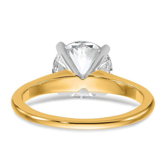 14K Two-Tone Gold 3 carat Certified Lab Grown Diamond VS+ F+ Round Complete Solitaire Engagement Ring