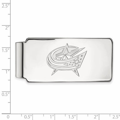 10K White Gold NHL LogoArt Columbus Blue Jackets Money Clip