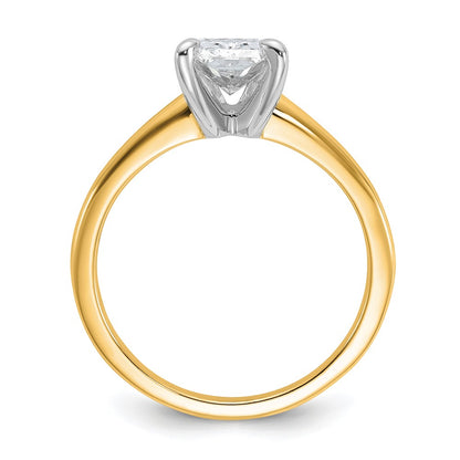 14K Two-Tone Gold Two-tone 1 1/2 carat Lab Grown Diamond VS+ F+ Radiant Solitaire Complete Engagement Ring