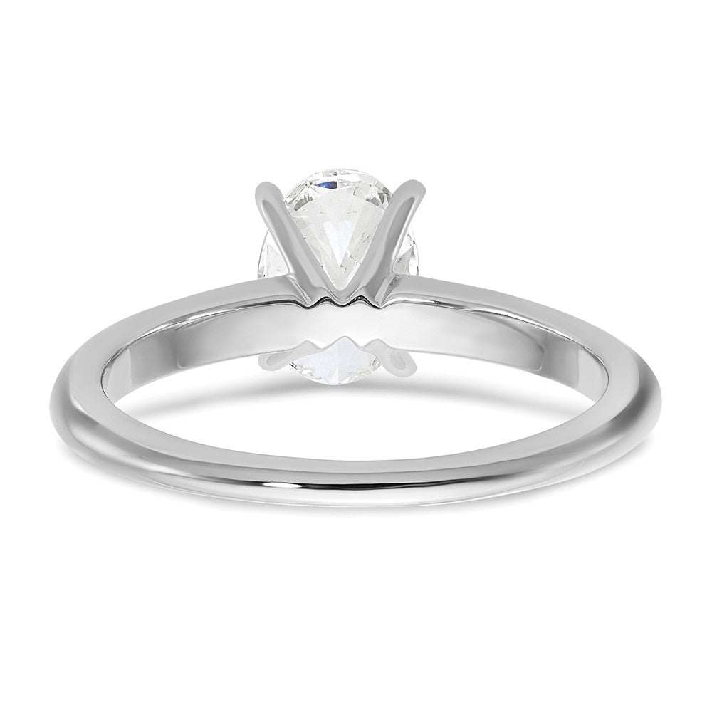 14K White Gold 1 carat Certified Lab Grown Diamond VS+ F+ Oval Complete Solitaire Engagement Ring