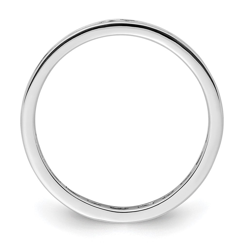 14K White Gold Polished Size 8.5 Channel-set 1/2 carat Diamond Complete Eternity Wedding Band Ring