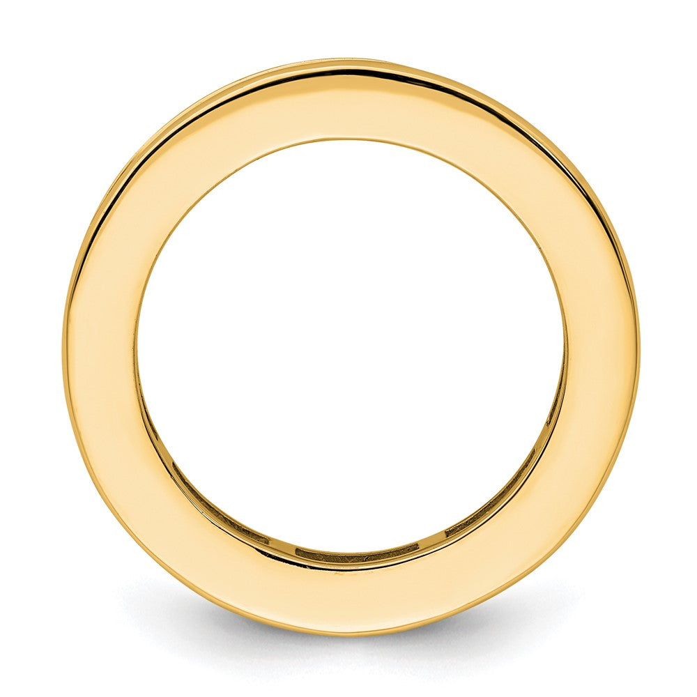 14K Yellow Gold Polished Size 8.5 Channel-set 3 carat Princess Diamond Complete Eternity Wedding Band Ring