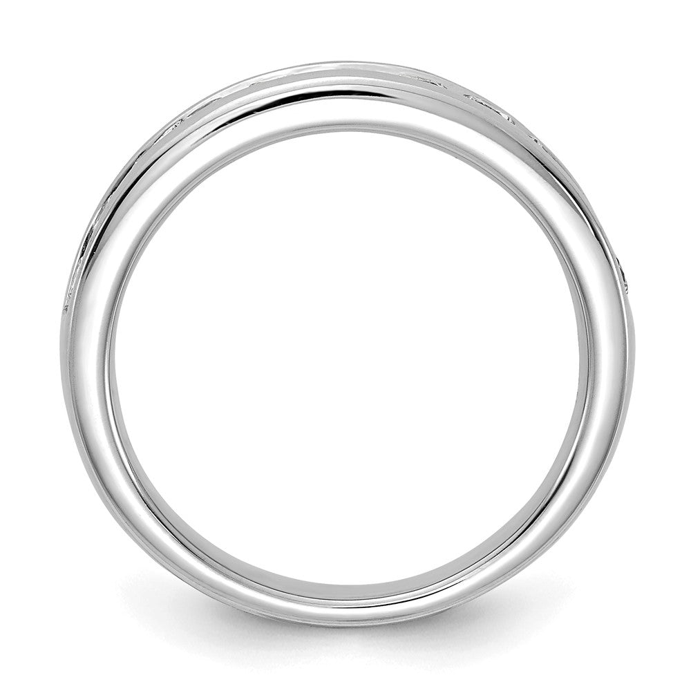 14K White Gold 3/4 carat Lab Grown Diamond VS+ F+ Complete Channel Set Wedding Band Ring