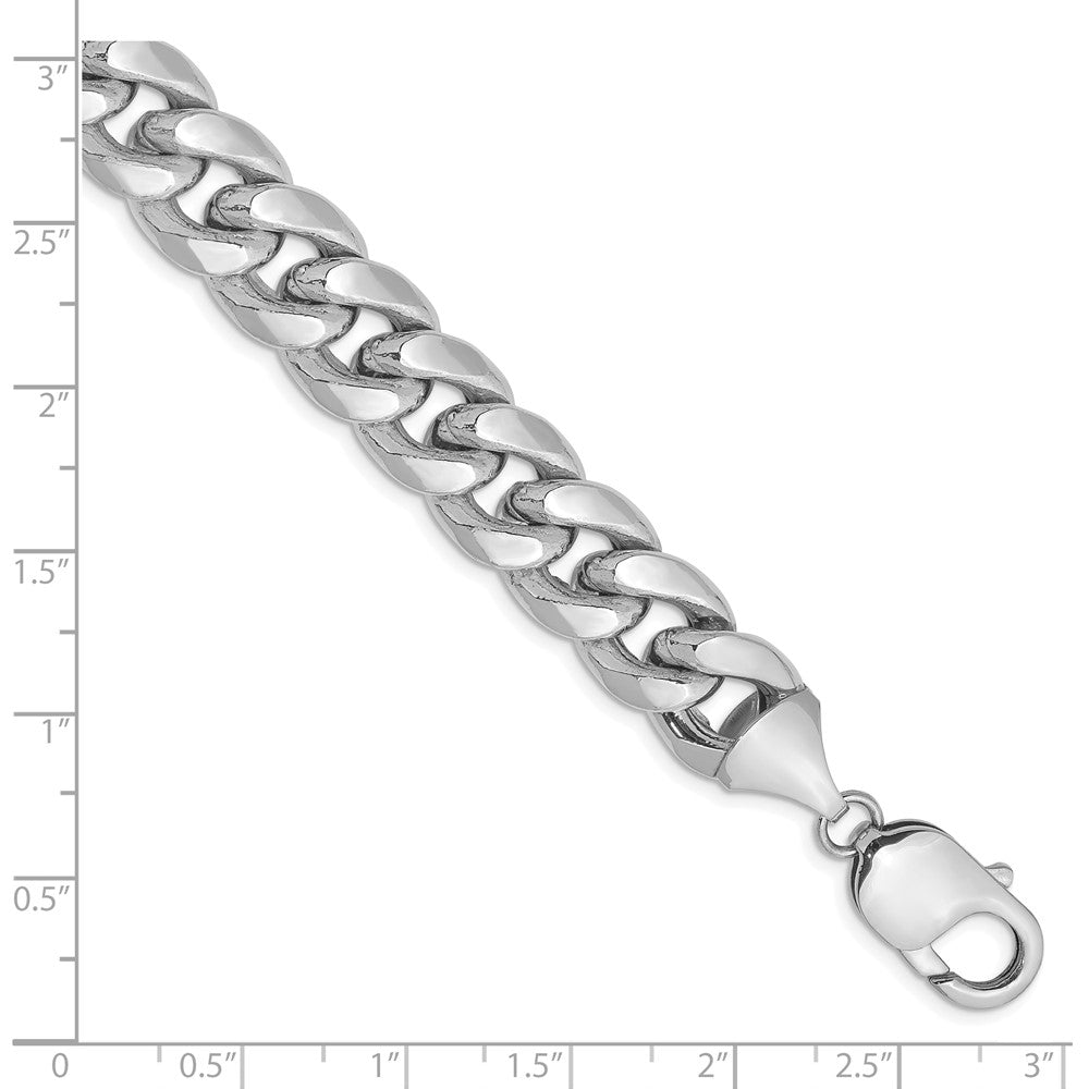 14K White Gold 11mm Semi-Solid Miami Cuban 9 Inch Chain