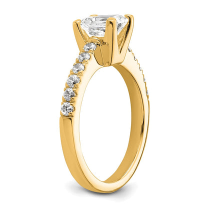 True Origin 14K Yellow Gold 3/8 carat Lab Grown Diamond VS+ F+ Semi-Mount Emerald Engagement Ring