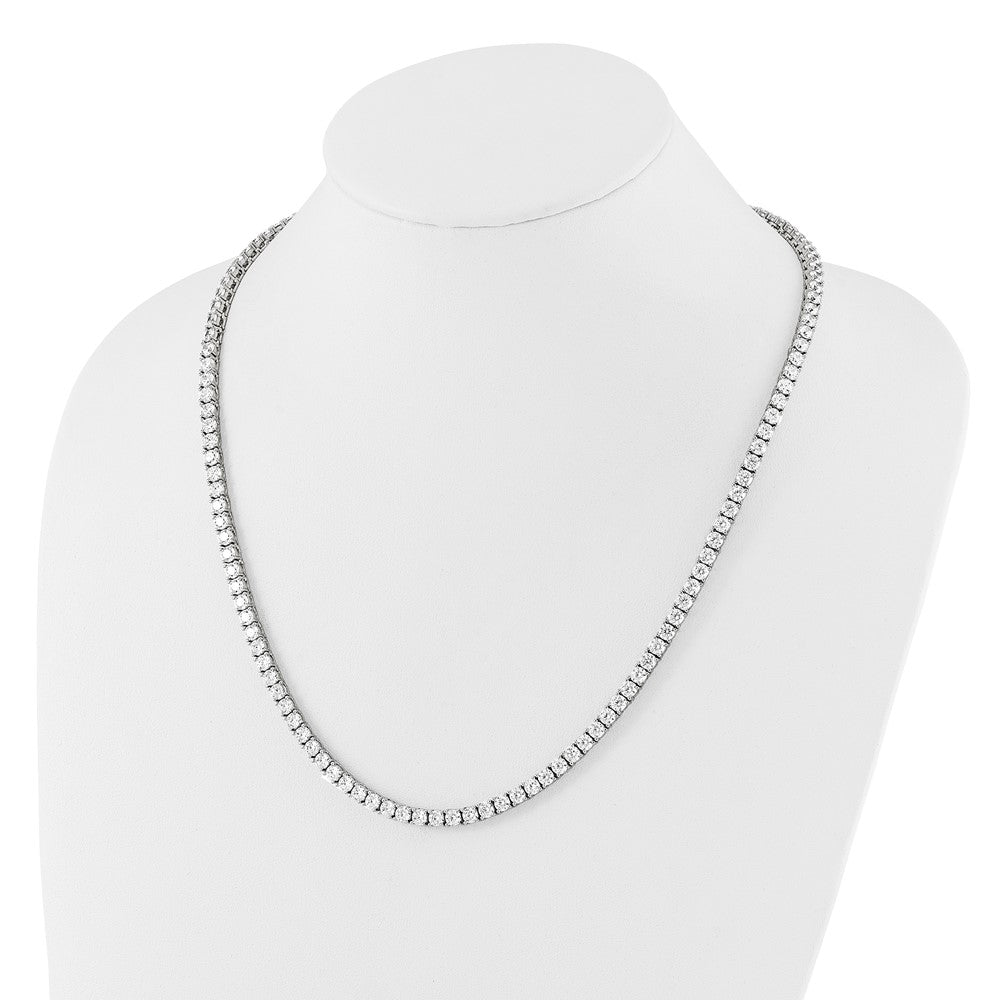 Sterling Silver Rhodium-plated 4mm CZ 22in Tennis Necklace