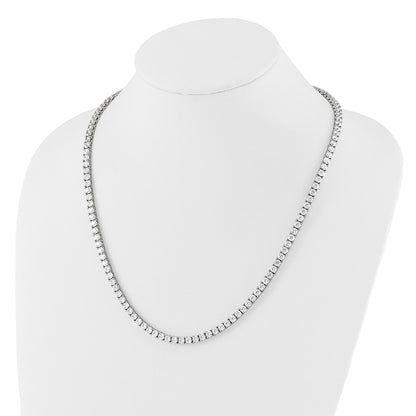 Sterling Silver Rhodium-plated 4mm CZ 22in Tennis Necklace