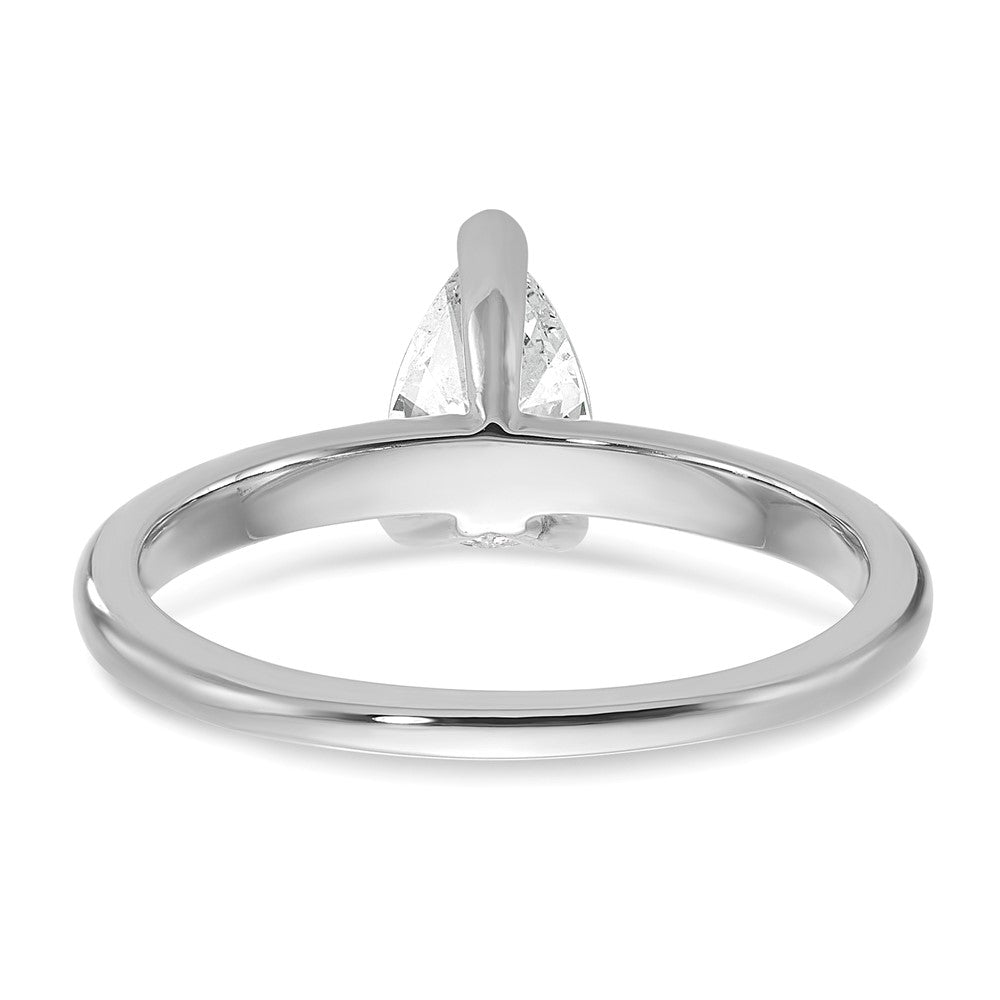 14K White Gold 3/4 carat Certified Lab Grown Diamond VS+ F+ Pear Solitaire Complete Engagement Ring