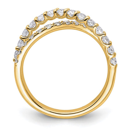 True Origin 14K Yellow Gold 1 carat Lab Grown Diamond VS+ F+ Complete Crisscross Wedding Band Ring