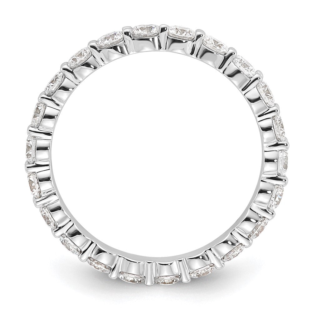 14K White Gold 1 1/2 carat Lab Grown Diamond VS+ F+ Round Complete Channel Set Size 6 Eternity Wedding Band Ring