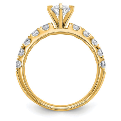 14K Yellow Gold 1 3/4 carat Certified Lab Grown Diamond VS+ F+ Pear Complete Engagement Ring