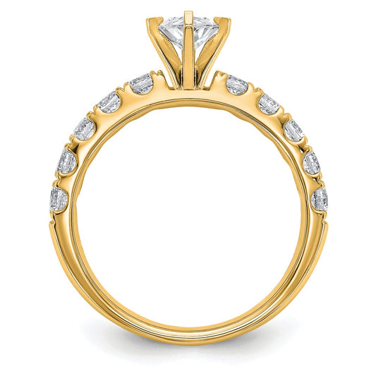 14K Yellow Gold 1 3/4 carat Certified Lab Grown Diamond VS+ F+ Pear Complete Engagement Ring