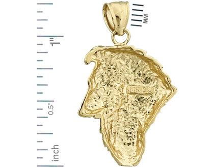 14K Gold Collie Head Dog Pendant