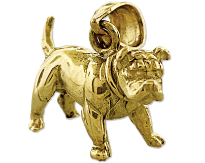 14K Gold 3D Bulldog Charm