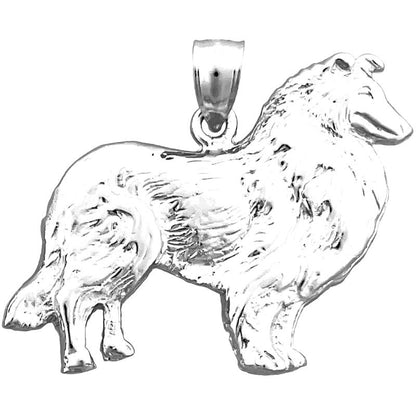 14K Gold 32MM Collie Pendant