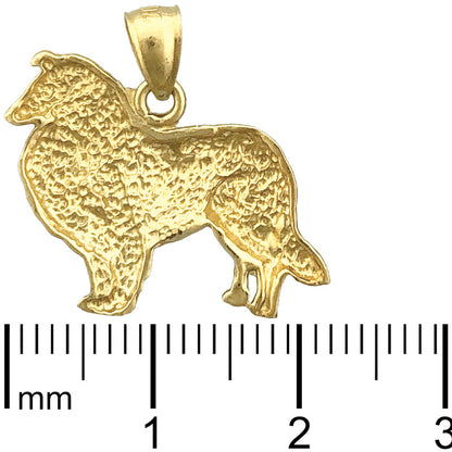 14K Gold Collie Pendant