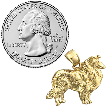 14K Gold Collie Pendant