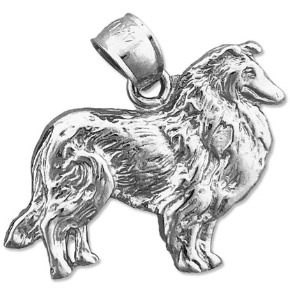 14K Gold Collie Pendant