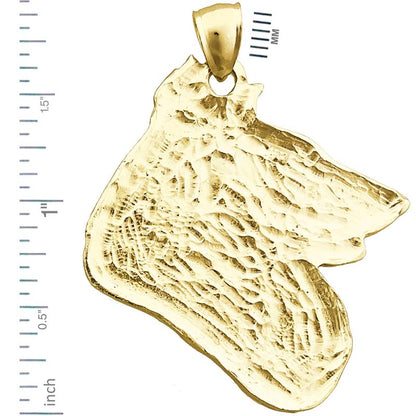 14K Gold Collie Head Pendant