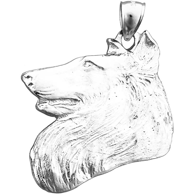 14K Gold Collie Head Pendant