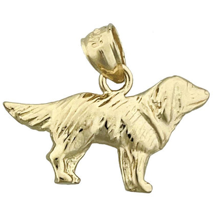 14K Gold Friendly Dog Pendant