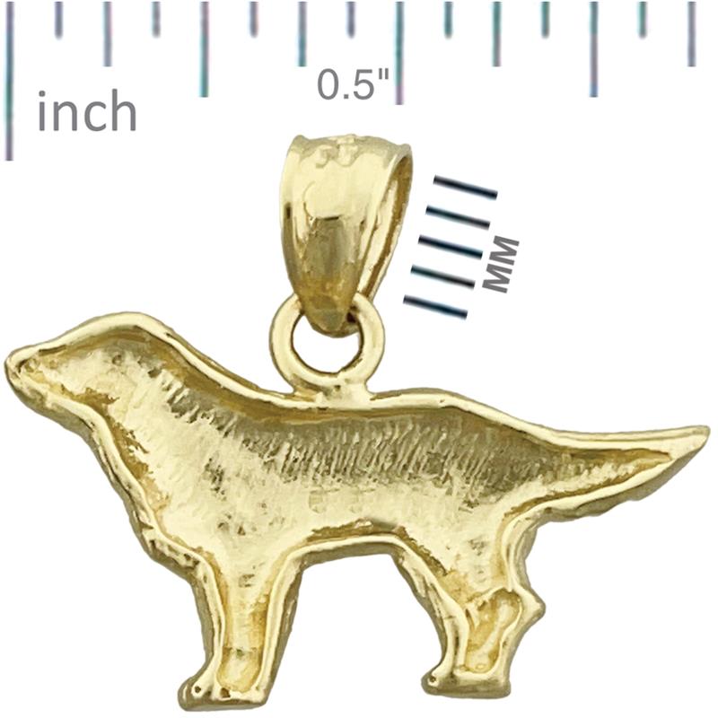 14K Gold Friendly Dog Pendant