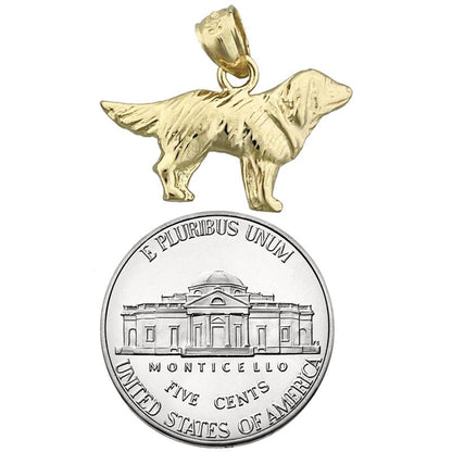 14K Gold Friendly Dog Pendant